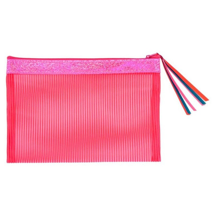 Pink átlátszó tolltartó, neszesszer (443844)