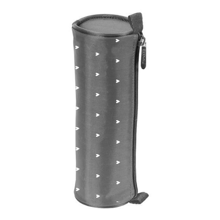 Suport cilindric pentru pix BeUniq in forma de inima - gri