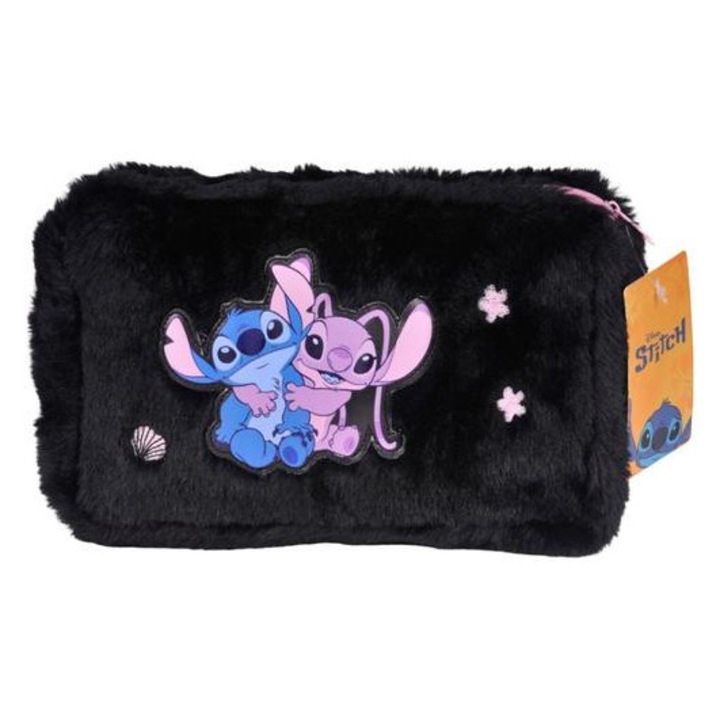 Stitch szőrmés szögletes tolltartó - Enjoy Time (DS25AA-045)