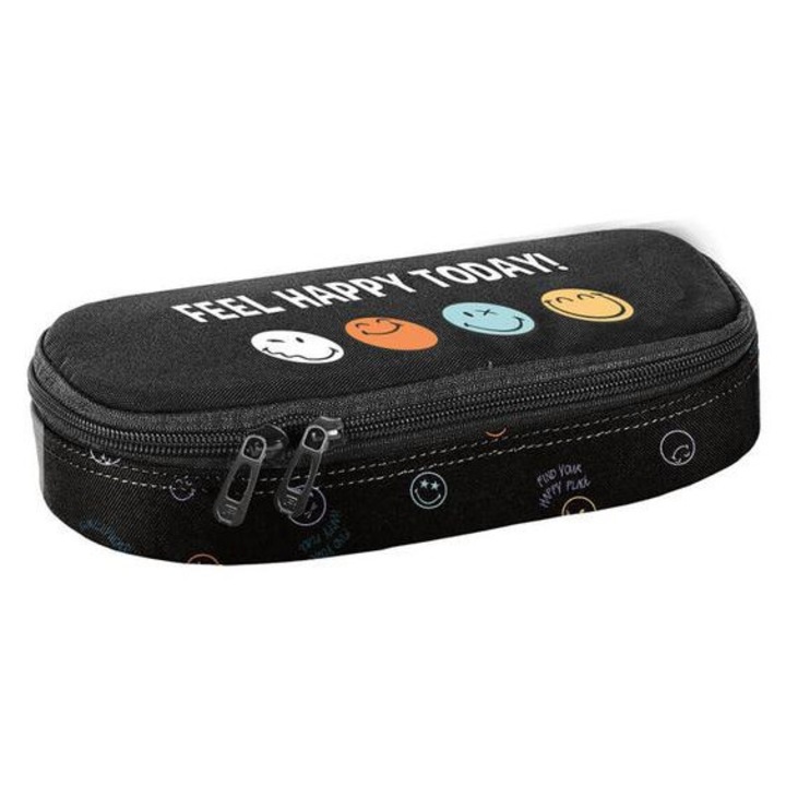 Smiley ovális tolltartó - Feel Happy Today (SM25LR-013)