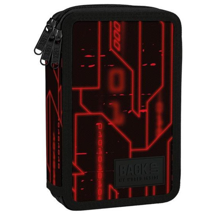 Penar echipat Derform BackUp cu 3 compartimente - Negru/rosu PB7EW51