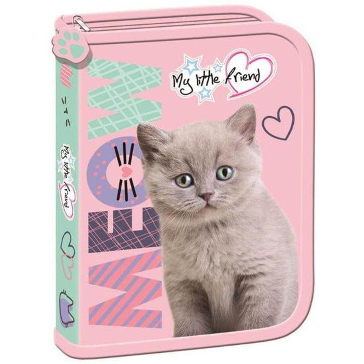 Сгъваема поставка за химикалки "Моят малък приятел коте" - Пухкаво коте (687044)