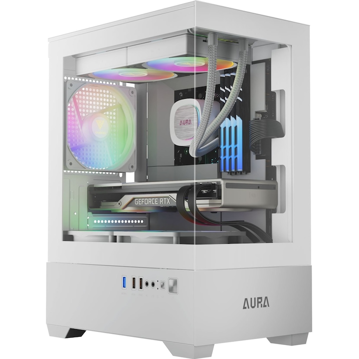 Компютърна кутия Gamdias AURA GC9M WH ARGB, Бял, Mini Tower