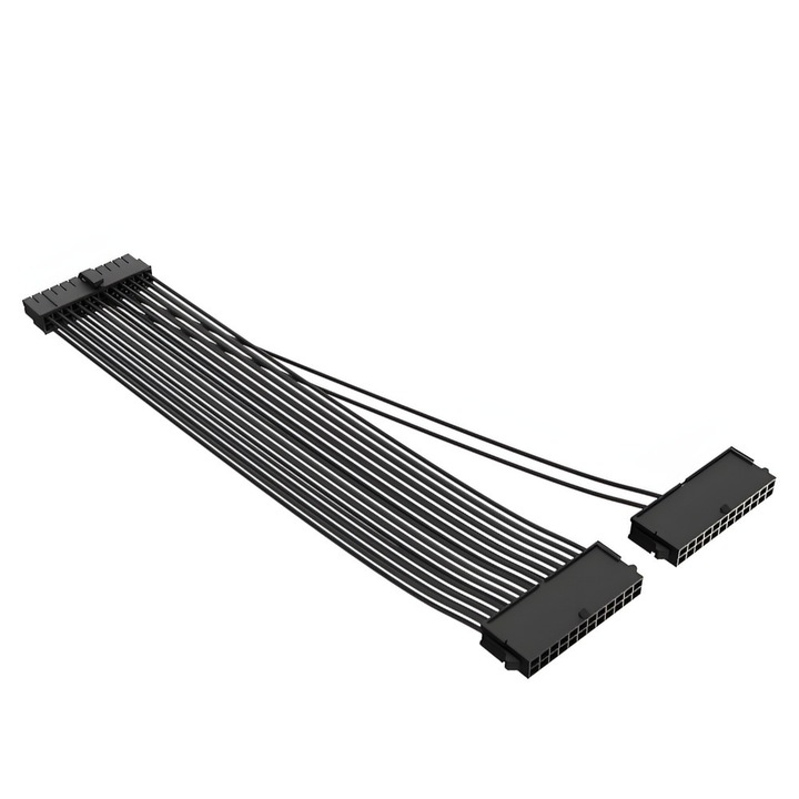 Cablu de alimentare Akasa ATX 24-pini tata - ATX dublu 24-pini mama, 30cm, pachet de 2 bucati - AK-CBPW25-KT02