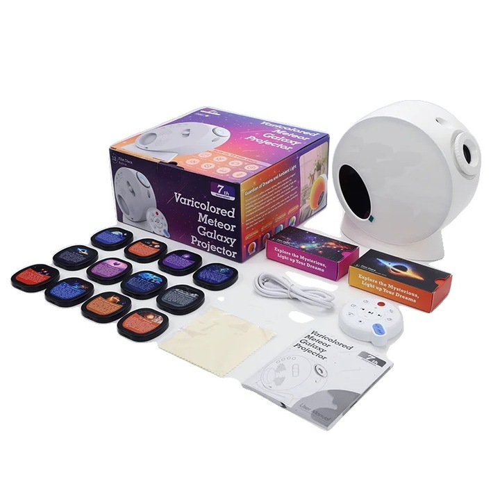 Проектор „Звезди“, 13 в 1, функция за дистанционно управление, бял