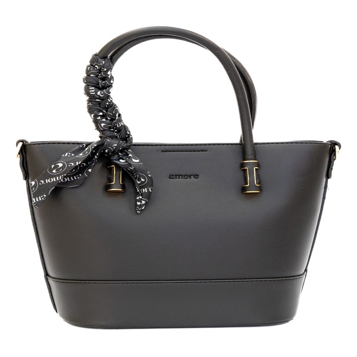 AMORE Eleonora klasszikus noi taska, Fekete, 22смх28смх11см