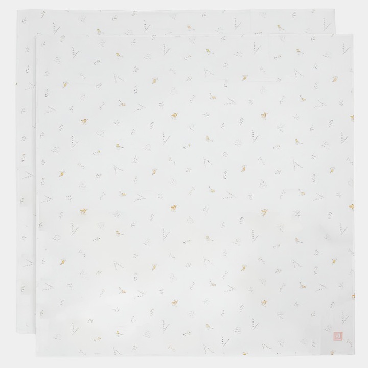 Pamut muszlin, Jollein, 2 darabos szett, fehér, 115x115cm