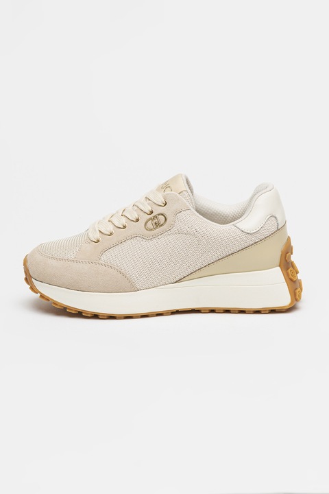 Liu Jo, Скосени спортни обувки Lolo 20 с лого, Бежов/Мръснобял