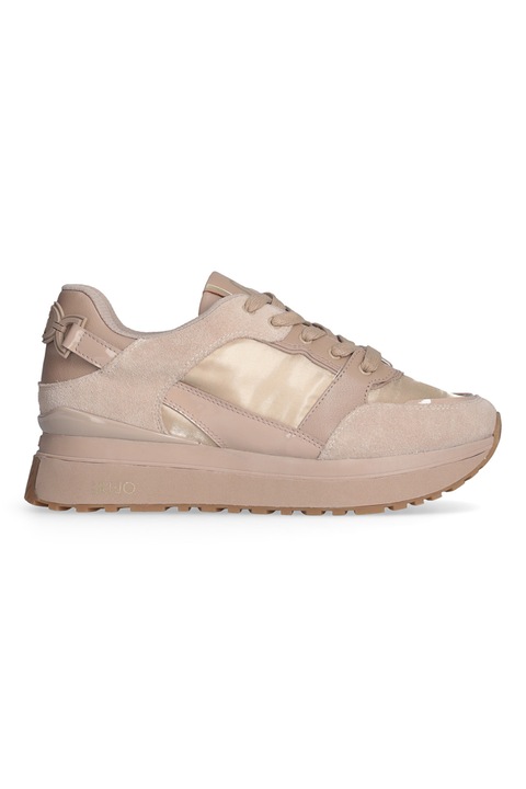 Liu Jo, Telitalpú nyersbőr sportcipő textilrészletekkel, Tevebarna