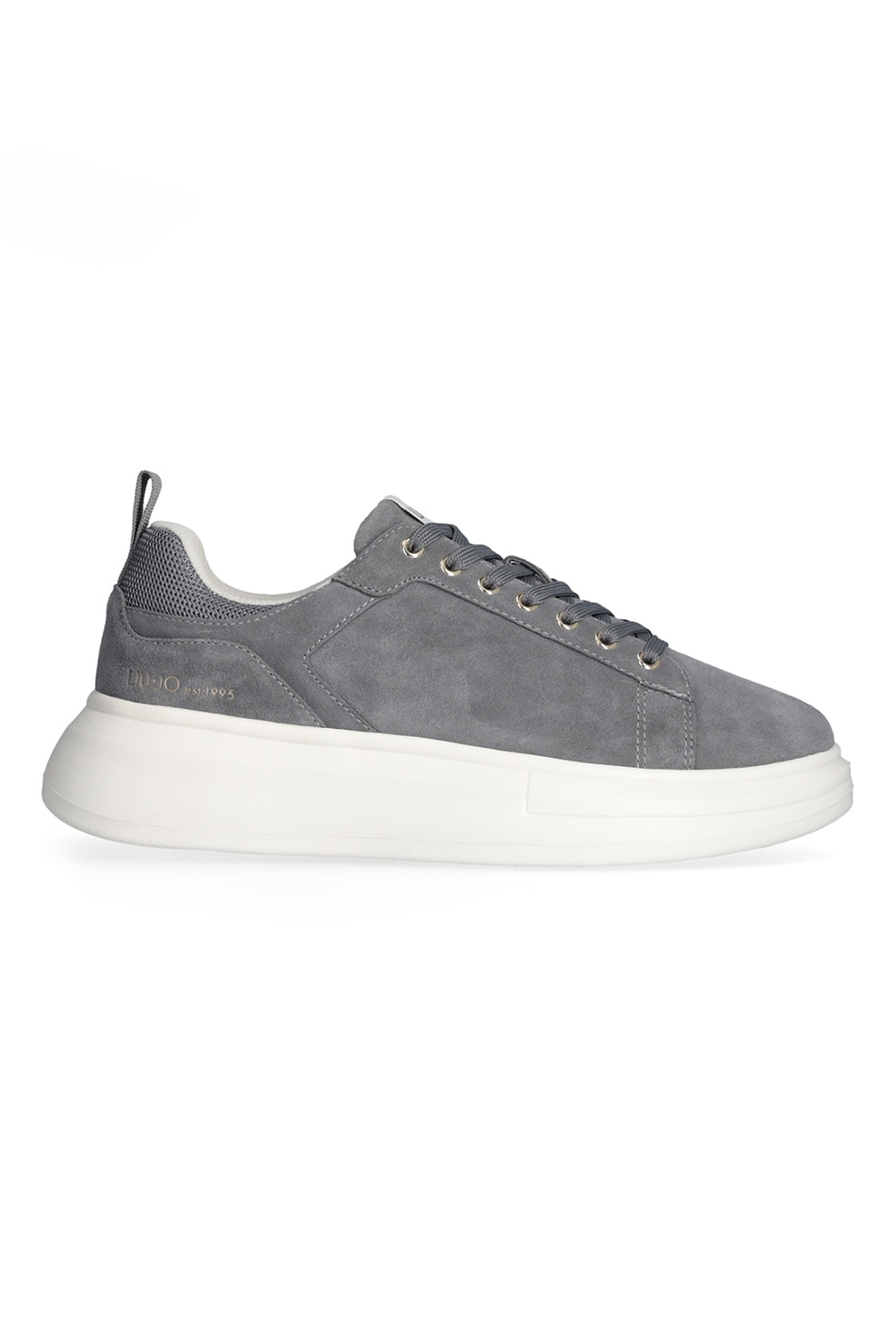 Liu Jo, Pantoif sport wedge de piele intoarsa, Gri, 45