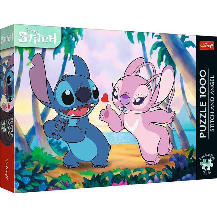 Trefl Puzzle - Prémium Plus Disney Lilo és Stitch: Angyal és Stitch sétálva, 1000 darabos