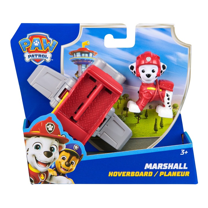 Комплект кученце Paw Patrol Action, спасително превозно средство Hoverboard и фигурка на Marshall, 5 см