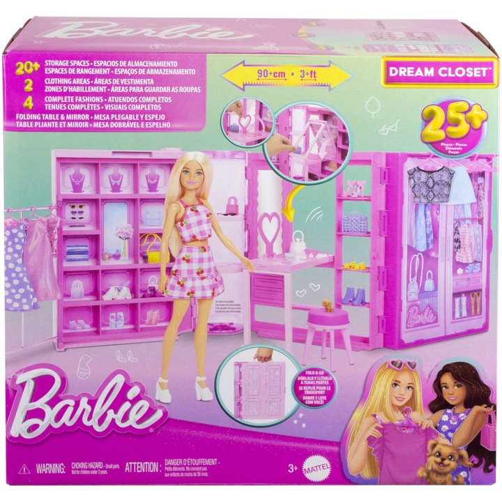 Set de joaca Barbie - Dulapul de vis, 25 accesorii