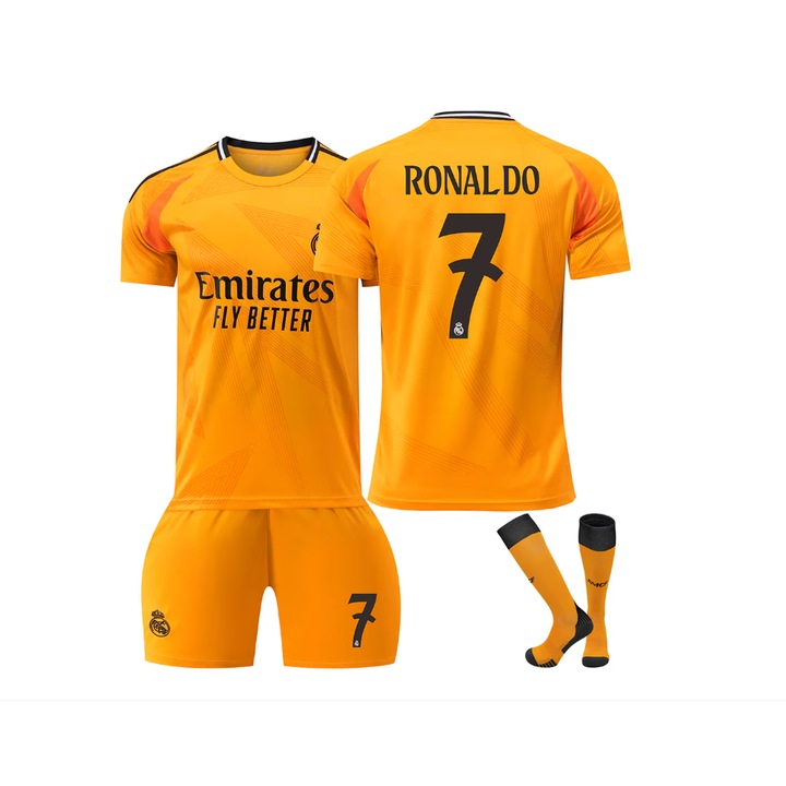 Детски футболен екип, Реал Мадрид Роналдо, полиестер, 160-170 см, жълт