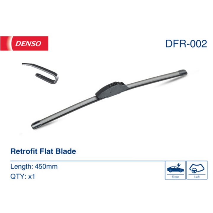 Ablaktörlő, Denso, DFR-002, 450 mm, balkormányos járművekhez