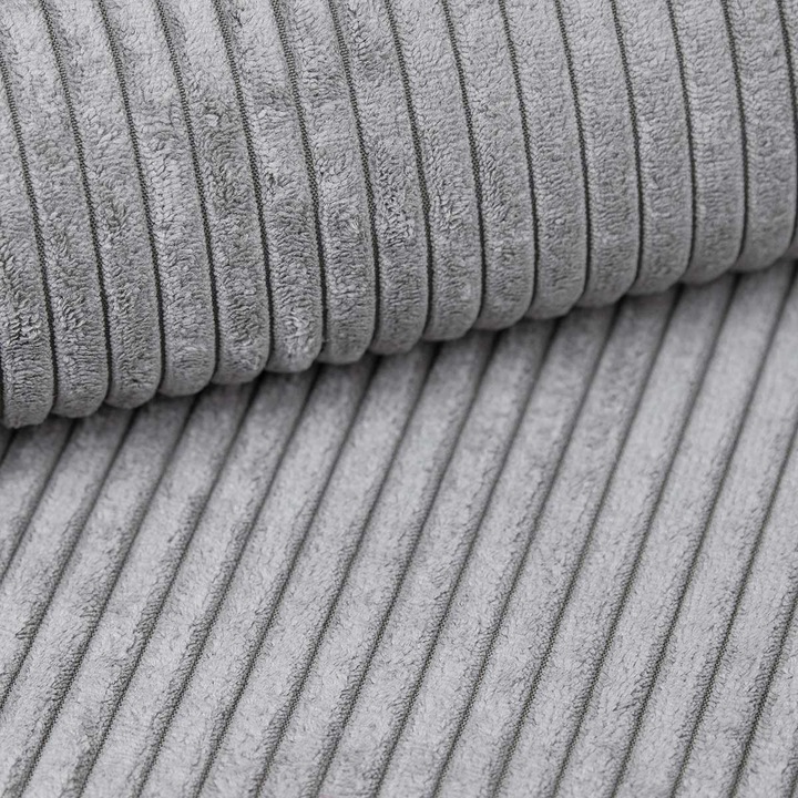 Material textil, Stofa tapiterie canapele, Corduroy, POSO, Gri deschis, 1 x 1.4 m, 1 metru liniar, Tusi Leather