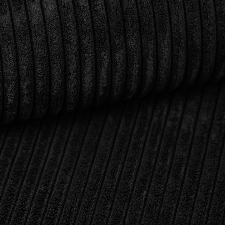 Material textil, Stofa tapiterie canapele, Corduroy, POSO, Negru, 1 x 1.4 m, 1 metru liniar, Tusi Leather