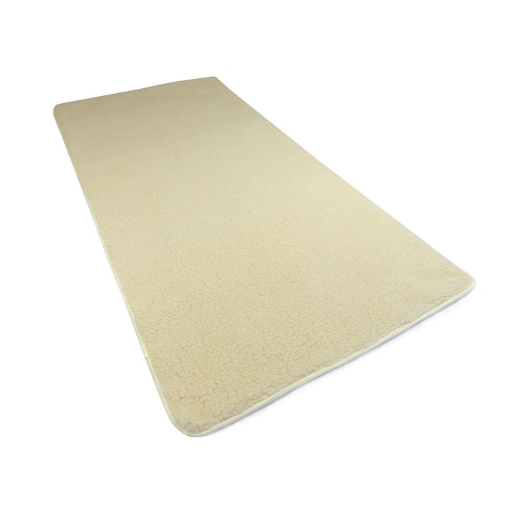 Patura din lana cu doua fete, Czinger Home, 600gr / m2, 90x200 cm, Bej