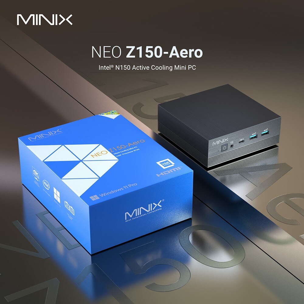 MINIX Z150-Aero Mini PC, Procesor Premium, Intel N150 4 nuclee 3.6