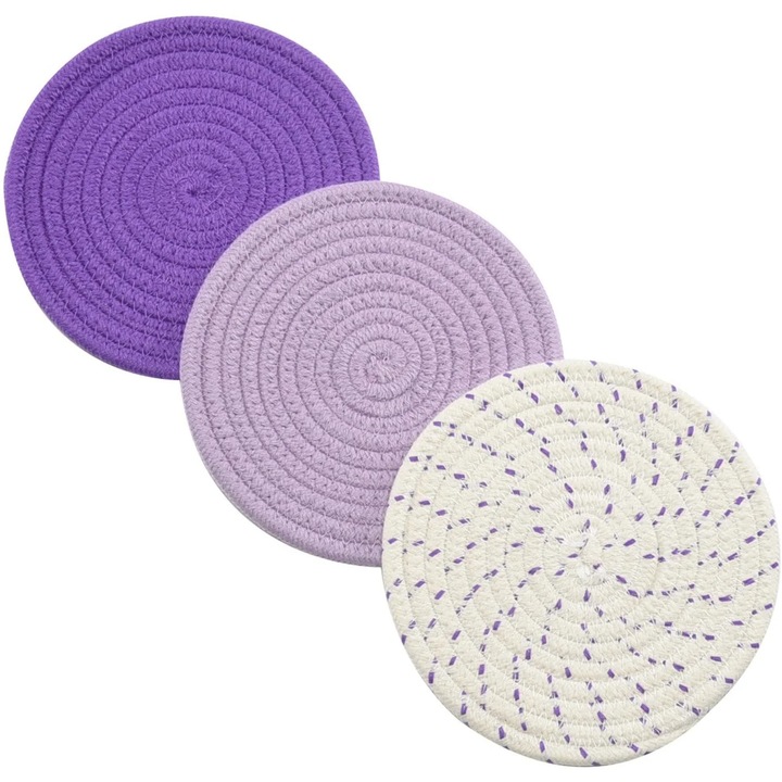 YANYXR 3 darabos edényalátét készlet, pamut, 18cm, többszínű