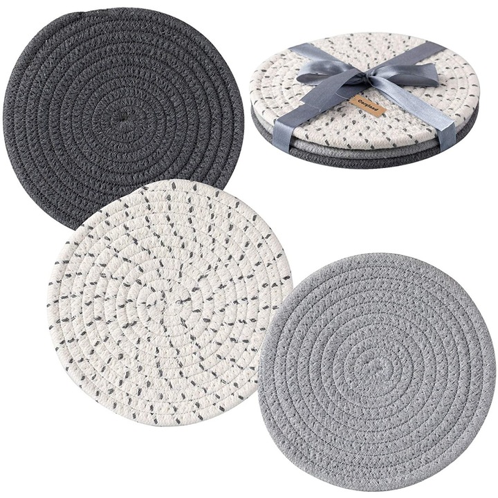 YANYXR 3 darabos pamut edényalátét készlet, 18cm