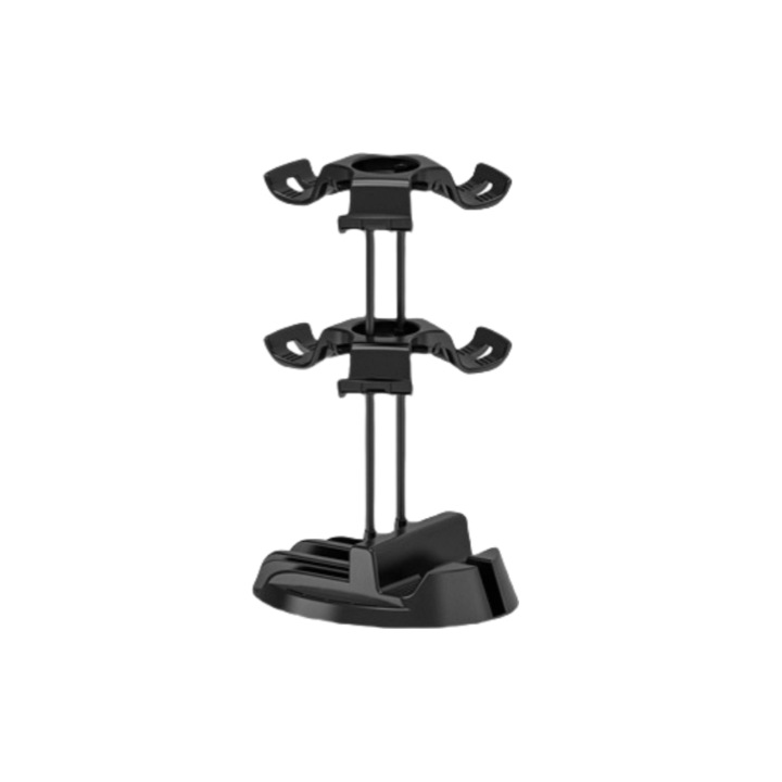 Suport pentru consola de jocuri, design cu 2 straturi, capacitate mare, potrivit pentru PS/Switch/Xbox/Steam, robust si durabil, negru