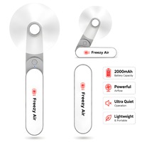 Ventilator Portabil De Mana Freezy Air® AeroClip, 2 Viteze, USB, Acumulator 2000 mAh, Motor Brushless, Ultra Silentios, Pentru Casa, Camping, Alegare, Plimbare, Alb