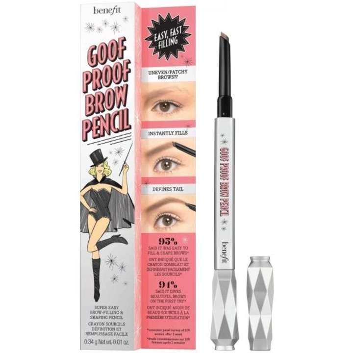 Creion retractabil pentru sprancene cu varf precis si aplicare ultra-usoara, Benefit Goof Proof, 02 light, 0.34 g