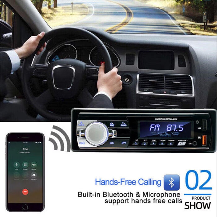 MP3 player auto, OTTOOPPXIN®, Bluetooth, radio AM/FM, 4x60W, negru, 1 ...