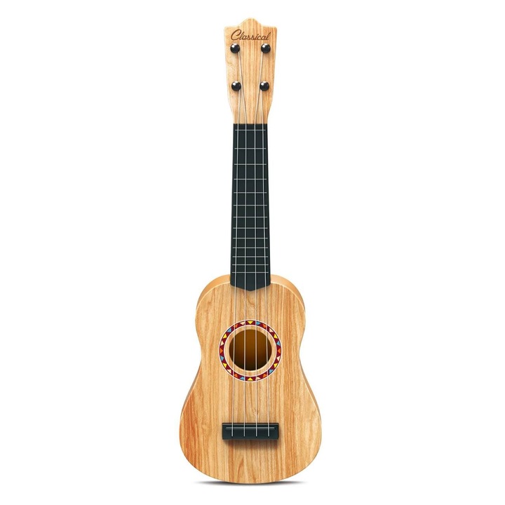 Bézs színű klasszikus gitár műanyag húrokkal 53 cm