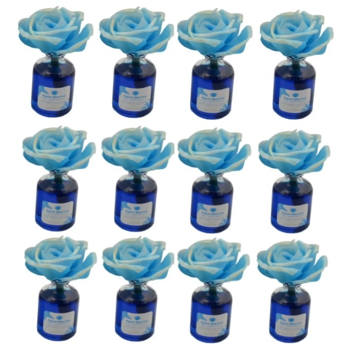 Mikado légfrissítő készlet, 12 db Magic Flower légfrissítő 50ml, Aqua Marina aroma