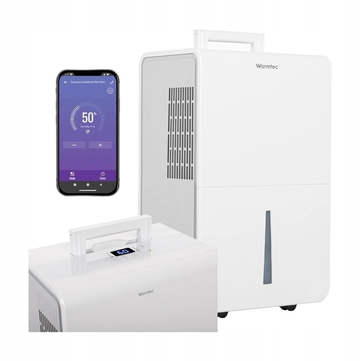 Warmtec Odt-50N páramentesítő, leeresztő tömlő, felhasználói kézikönyv, Emultimax, Odt-50N, páramentesítő kapacitás akár 50L/24H, páramentesítő terület akár 72 M², légáramlás akár 360 M³/H, 38,3 x 61 x 28 cm, fehér