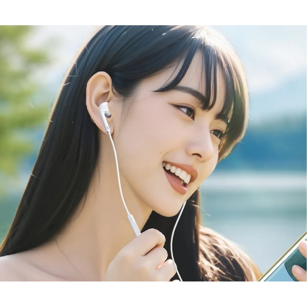 Casti In-Ear cu Microfon si Control Integrat, Conector Type-C, Alb, Negru, 1.3m – Sunet Hi-Fi, Compatibile Android & Huawei