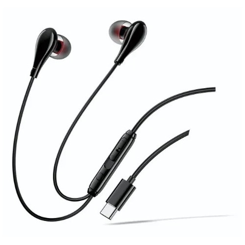 Casti cu Fir Type-C KLGO, Microfon si Control Volum, Compatibile iPhone & Android, 1.2m – Negru