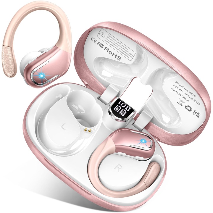 Ltinist fülbe helyezhető Bluetooth fülhallgató, sport, többszínű, IP7 vízálló, USB-C gyorstöltés
