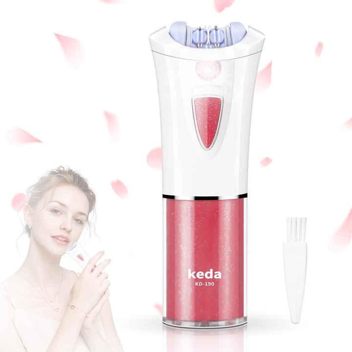 Епилатор QEWEUUIE за жени, мини, безжичен, с LED, бял