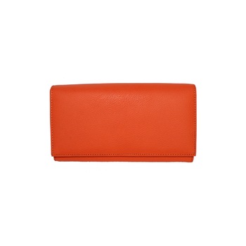 Portofel dama din piele naturala J016 Orange N Portofel dama din piele naturala J016 Orange N