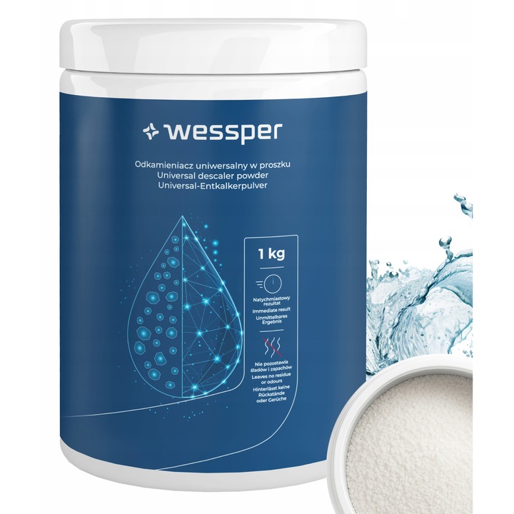 Anticalcar, detartrant in pudra, universal, pentru ceainic, masina de cafea, masina de spalat, 1kg, Wessper