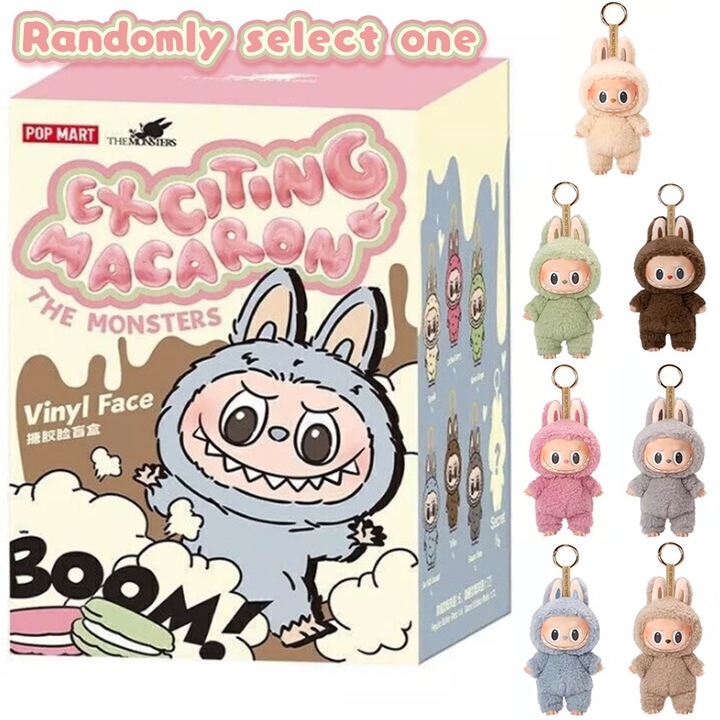 Комплект фигурки 1 бр. POP MART LABUBU Macaron Monsters, плюшена играчка, 17 см, произволен цвят