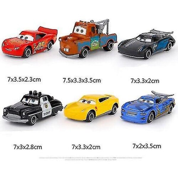 Set 6 Masinute Pixar Cars Lightning McQueen, multicolor, pentru