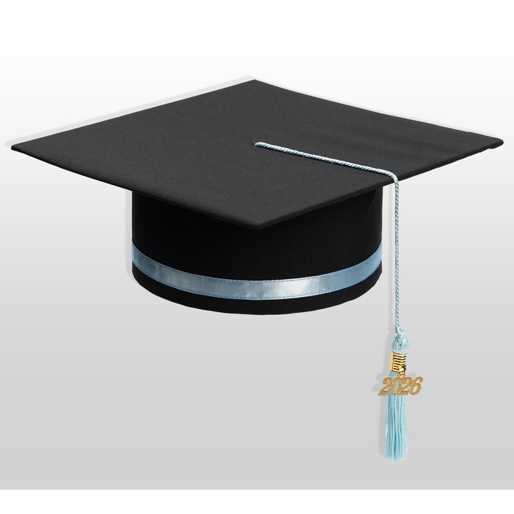 Toca de Absolvire Nepersonalizata pentru Elevi / Studenti, Baby Blue, Ceremonie / Serbare, Sfarsit de An, Liceu, Facultate, Marime Universala