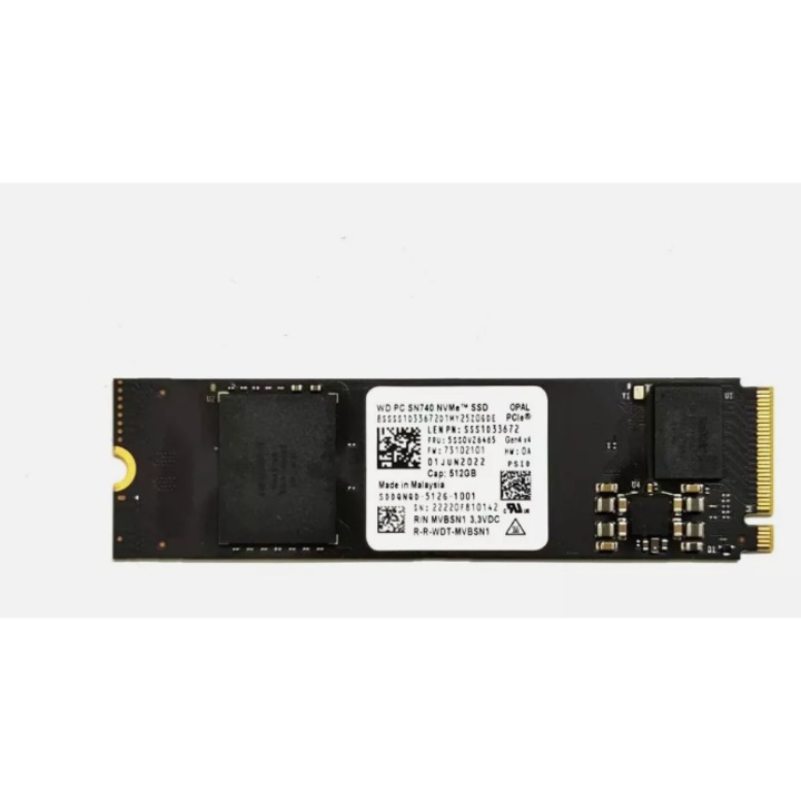 SSD WD Western Digital SN740 NVMe PCIe 4.0 x4 SSD 512 GB, M.2 2280