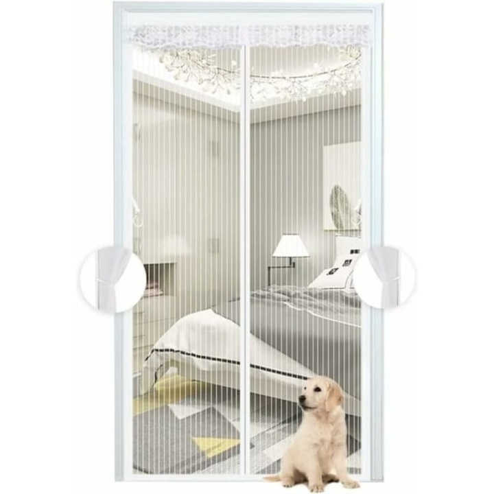 Plasa magnetica pentru usa, 150x220cm, instalare usoara, alba, set complet