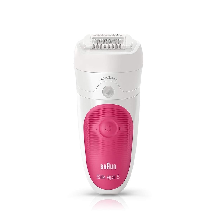 Епилатор Braun Silk-epil 5, бял/розов, технология Micro-Grip, подвижна въртяща се глава