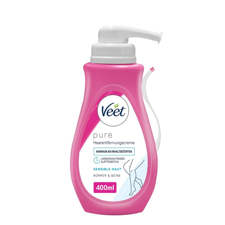 Veet PURE szőrtelenítő krém, klasszikus epilátor, száraz bőrre, 400 ml