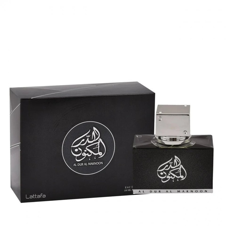 Lattafa Al Dur Al Maknoon Silver Parfüm Szett, Férfi, 100ml 2ml mintával