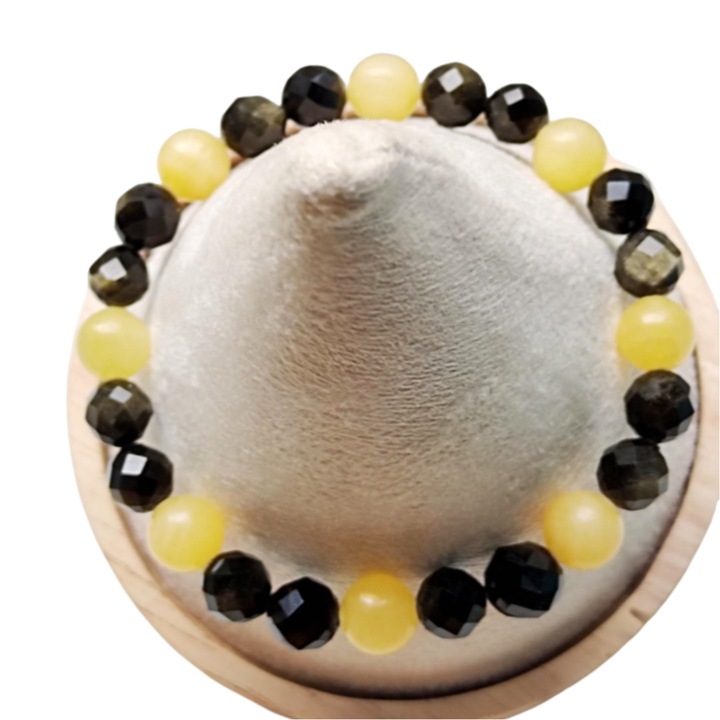 Bratara unicat calcedonie si onix -amplifica campul de protectie