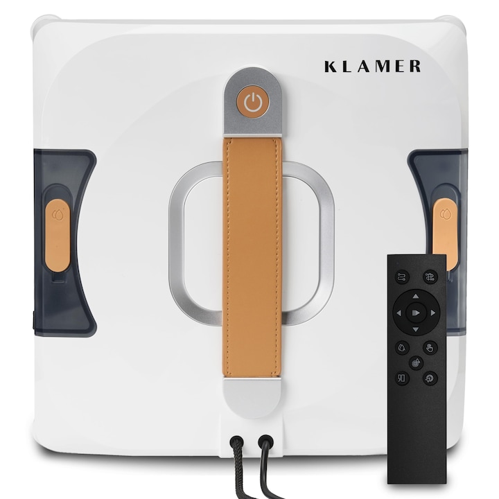 Робот за почистване на прозорци Klamer, компактен робот за почистване на прозорци с автоматично разпознаване на ръбове, система за двойно пръскане, интелигентно планиране на маршрут и защита от падане