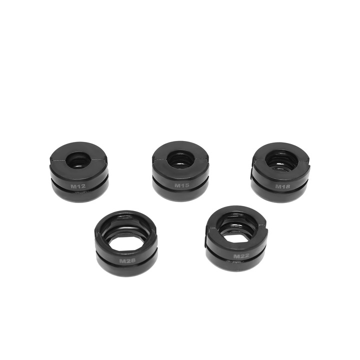 Hidraulikus krimpelőfogó, 10 tonnás, ergonomikus fogantyú, 5 db-os M vágószerszám készlet, narancssárga