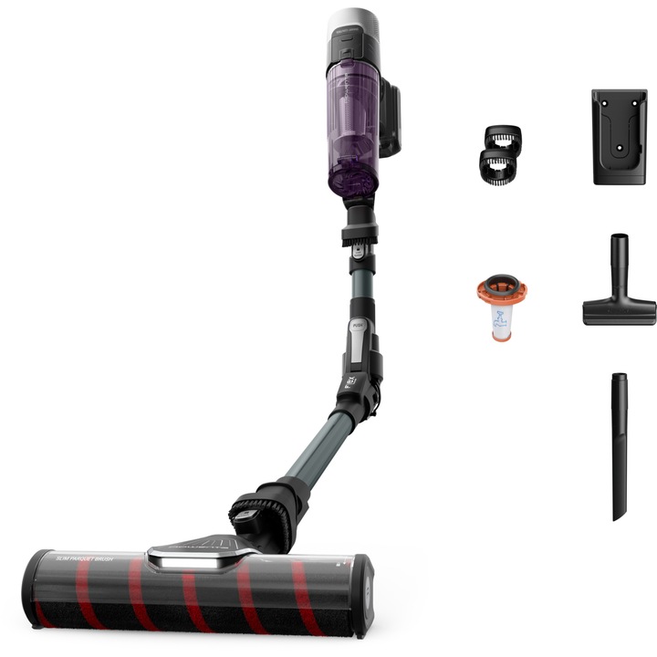 Rowenta RH2048WO álló porszívó, 3 sebességfokozat, 45 perc üzemidő, Boost funkció, LED kijelző, 250 W, LED világítás, 2 szűrő